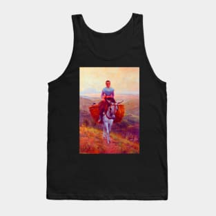 "Woman riding a donkey" by Modesto Teixidor y Torres (1890) TECHNICOLOR REMASTERED Tank Top